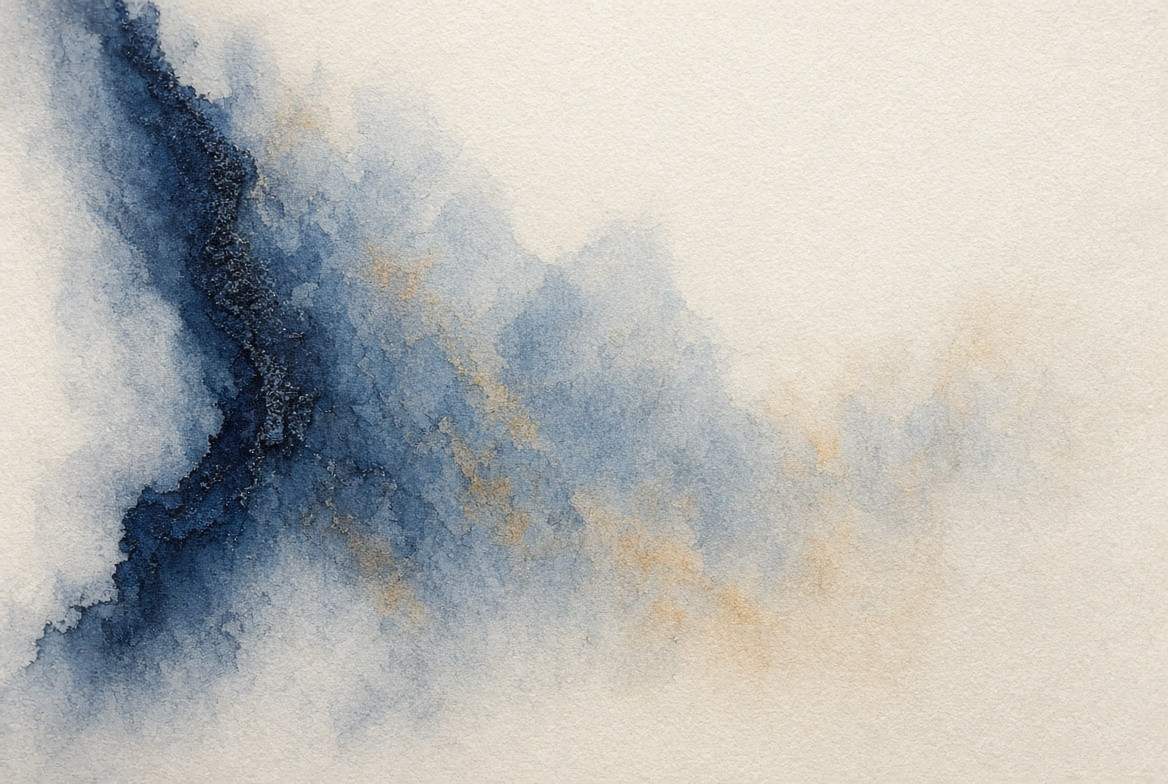 One pigment edge softening as distance increases