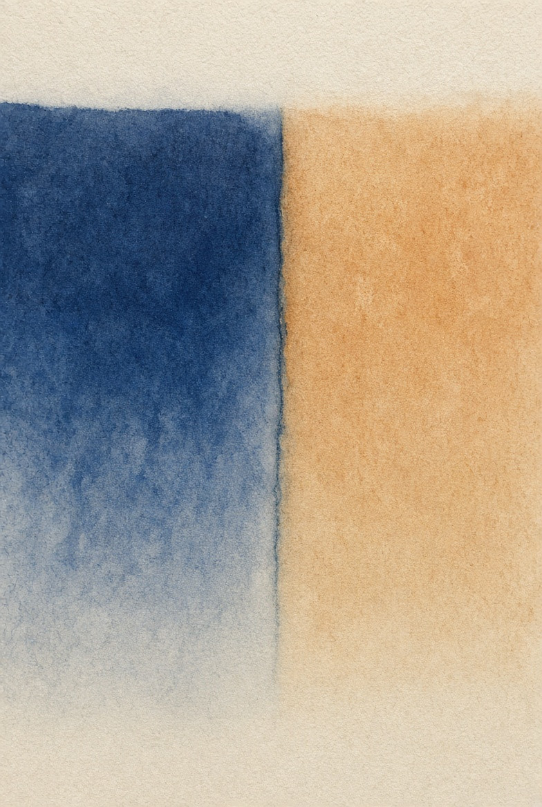 Two colors meeting in one translucent seam