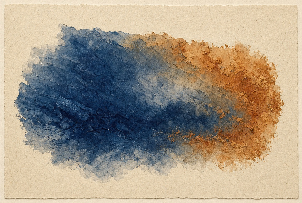 An outward pigment edge marking an external destination